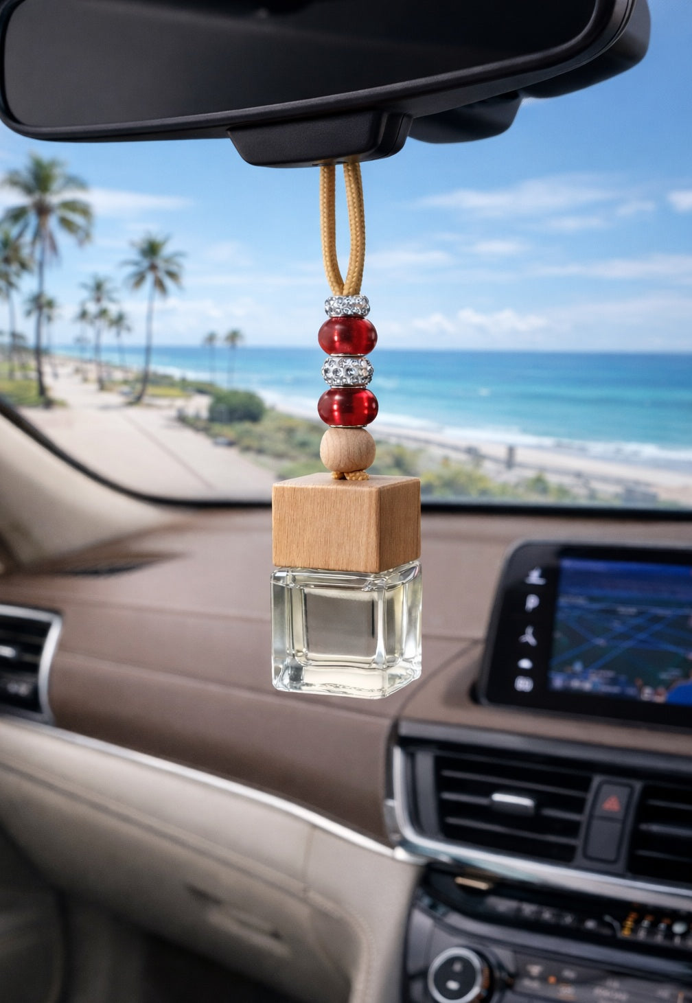 Rubi Red Circular Bead Car Diffuser